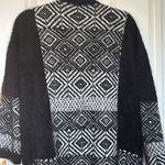 MAXSPORT BLACK AND WHITE LONG SWEATER FURRY ACRYLIC AND NYLON SIZE MEDIUM Photo 3