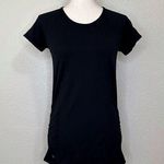 Athleta  Black Longline Ruched Maternity Workout Top Photo 0