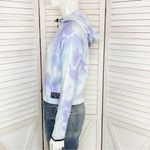 PINK - Victoria's Secret Pink by Victoria’s Secret Tie Dye Sweater Knit Cropped Hoodie Blue Purple Photo 1