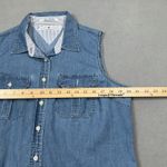 Tommy Hilfiger VINTAGE 2003  Denim Top Shirt Womens 16 Sleeveless Button Pockets Photo 6