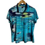 Jamie Sadock Golf Short Sleeve Polo Shirt Top Women L Blue Pickleball Tennis Size L Photo 0