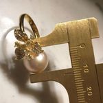 Boutique 11.5mm Custom Made Genuine Pearl Clover Ring Photo 8