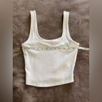 destined  Basic White Ribbed Women’s Tank Top Sz Small EUC Photo 4