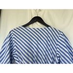 Staud Jodie Midi Wrap Dress Sea Stripe Size Small Bridal Wedding Guest Picnic Blue Photo 8