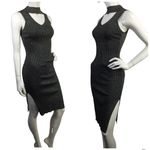 Metallic Cutout Side Slit Dress M Size M Photo 1