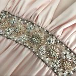 None VINTAGE Pink Beaded Gown 2 Piece Sleeveless Cardigan Plunging Neckline Photo 9