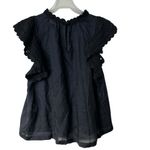 Ulla Johnson  Handmade Kai Ramie black flounce Goth feminine blouse 10 Photo 2