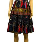 Vintage Suede Top Canvas Skirting Lined Sleeveless Zip Back Midi Dress Medium Black Photo 3