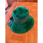 MILADY Vintage Kelly Green faux fur BOW hat Photo 2