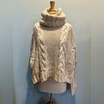Love Stitch chunky Cable Knit Wool Blend Cowl Neck Cropped oversized sweater M Size M Photo 1