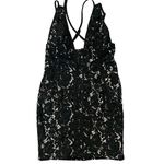 Tobi •  Lea lace plunge neck mini dress black and nude xsmall Photo 2