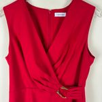 Calvin Klein Faux Wrap Gold Buckle Dress Photo 3