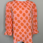 Who What Wear  Pink Orange Polka Dot Blouse Sz Small Photo 0