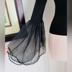 Anthropologie Tulle-Cuffed Sweater in Black Size XXS NWT $118 Photo 2