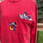Disney Vtg 90s Mickey Mouse Minnie Embroidered Pocket Long Sleeve Shirt Medium Photo 2