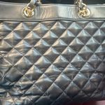 St. John  Jumbo Luxury Chain Link Quilted Leather Black Bag Photo 4