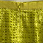 Loft Petites Women's Size 4 Neon Yellow Eyelet A-Line Short Skirt Photo 3