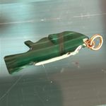 Collection 5 Carved Stone Pendants Fish Wolf Fish Sea Horse Lightening Bolt Purple Photo 3