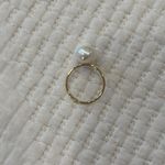 NEW Freshwater Pearl Ring Size 6 18K Gold Plated Band Dainty Photo 0