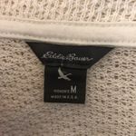 Eddie Bauer  Womens Cardigan Sweater Thin Open Knit Draped Ivory Size M Photo 3