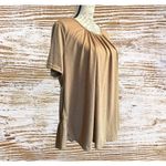 SHEIN LUNE Plus Tie Back Ruffle Hem Blouse Brown Size XL Photo 1