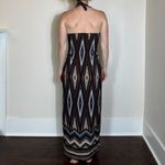 Valerie Bertinelli Boho Maxi Dress with Beaded Broach Size 6 Brown Photo 3