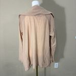 Brochu Walker Women's Beige Linen Blend Open Waterfall Cardigan Sz L Luxury EUC Photo 1