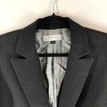 Tahari  Arthur S Levine Womens Blazer One Button Notch Lapel Pinstripe Black 8 Photo 2