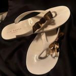 Ted Baker 🩴🩴 London Suszie Bow Jelly Flip Flop White Rose Gold Bow 🩴🩴 Photo 0
