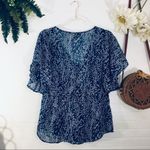 Forever 21 Polka Dot Sheer Blue Blouse Photo 3