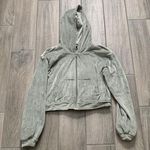 Dynamite  velour green zip up hoodie Photo 0
