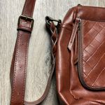 Faux Leather Large Quilted Crossbody Bag Brown Photo 5