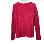 LL Bean Red Pullover Cable Knit Crew Neck Long Sleeve Cotton Sweater Size XL Photo 4
