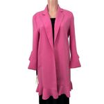 NWT PINKO Blazer Pink Ruffle Open Front Cardigan Jacket Size 44 / US Size 8 Photo 1