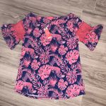 Simply Southern  Pink and Blue Tropical Leaf Top Photo 0