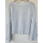 Free People  Damsel Sweater Women’s M Gray Bell Sleeve V Neck Chunky Knit Thick Photo 3