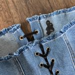 Reworked Denim Strapless Lace Up Corset Top 🔥 Blue Photo 2