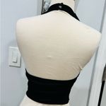 Topshop Black Lace Halter Crop Top Photo 3