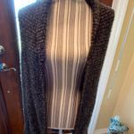 Cache open front black & white tweet sweater size medium Photo 0