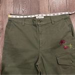 Sundance NEW  Women’s Embroidered Cargo Pants 8 Olive Green Boho Cotton Stretch Photo 10