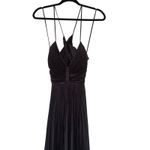 ALC Frank A.L.C. Aries Satin Pleated Maxi Dress Gown Long Cutout Sleeveless Black Size 6 Photo 3