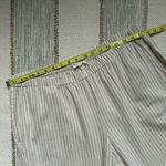 Eileen Fisher Cream White Striped Organic Cotton Lightweight Pull-On Pants Large Photo 5