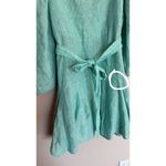 Mille Anais Striped Linen Puff Sleeve Mini Dress XS Green White Photo 6