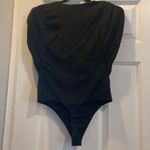 EXPRESS Black bodysuit with shoulder pads Photo 1