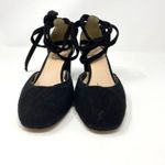 J.Crew Black Sophia Suede Anklewrap Round Toe Vibram Sole Classic Chunky Heels Photo 2