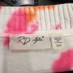 RD Style Women's Tie Dye V-Neck Knit Cotton Pullover Sweater Multicolor Small Photo 2