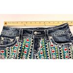 Miss Me Womens Denim Cut Off Shorts Aztec Embellished Sequin Embroidered Size 26 Photo 4