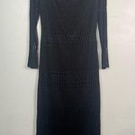 Joseph Ribkoff Vintage  Black Crochet Maxi long sleeve zip dress size 8 witchy Photo 0