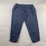 Old Navy  Blue Chambray Linen Blend Slim Leg Ankle Pants L Photo 4