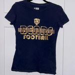 NFL Navy Metallic Short Sleeve Crew Neck Chicago Bears Tee Photo 0